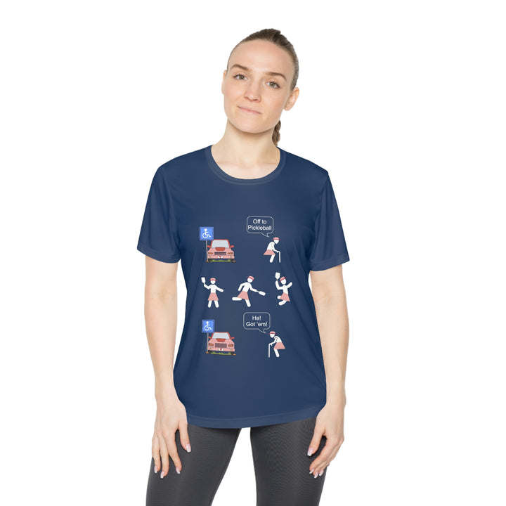 Got'em! (Old Woman) Women's Moisture-Wicking T-Shirt - Great Pickleball Stuff