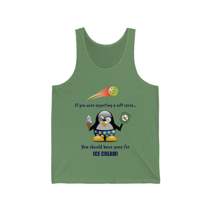 If You Were Expecting a Soft Serve, You Should Have Gone for Ice Cream-Penguin Unisex Cotton Tank - Great Pickleball Stuff