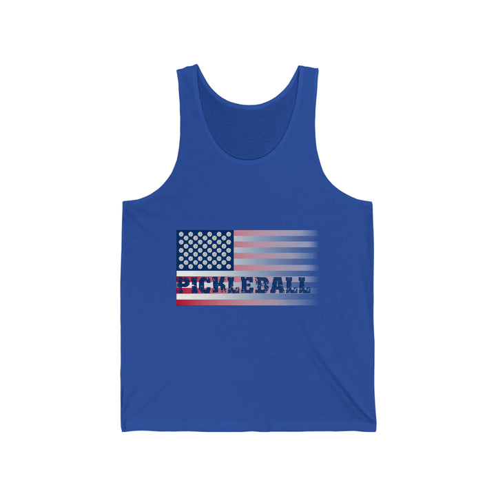 Pickleball Flag (Faded) Unisex Cotton Tank - Great Pickleball Stuff