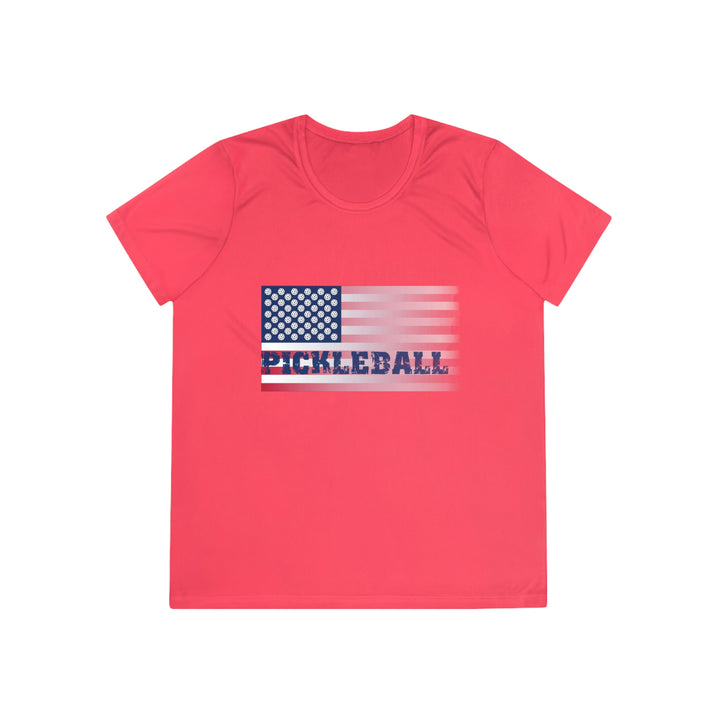 Pickleball Flag (Faded) Women's Moisture-Wicking T-Shirt - Great Pickleball Stuff