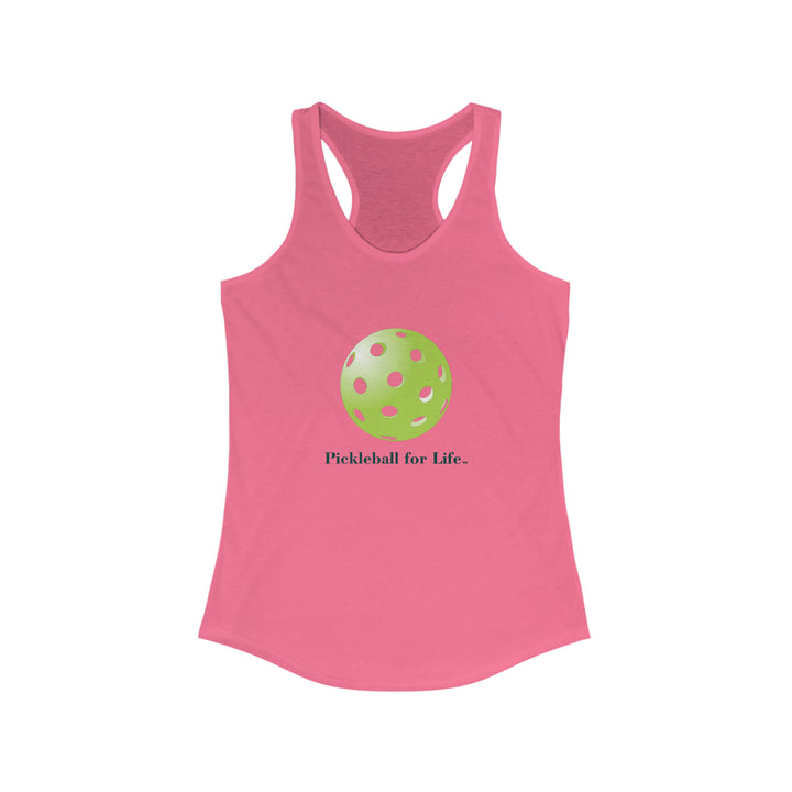 Pickleball for Life-Green Women's Racerback Tank - Great Pickleball Stuff