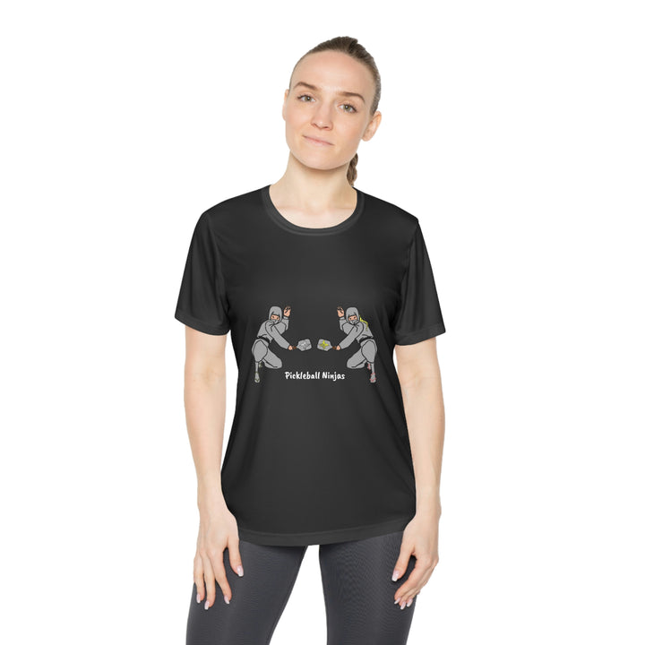 Pickleball Ninjas-Mixed Doubles Women's Moisture-Wicking T-Shirt - Great Pickleball Stuff