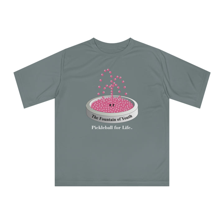 The Pickleball Fountain-Pink Unisex Moisture-Wicking T-Shirt - Great Pickleball Stuff