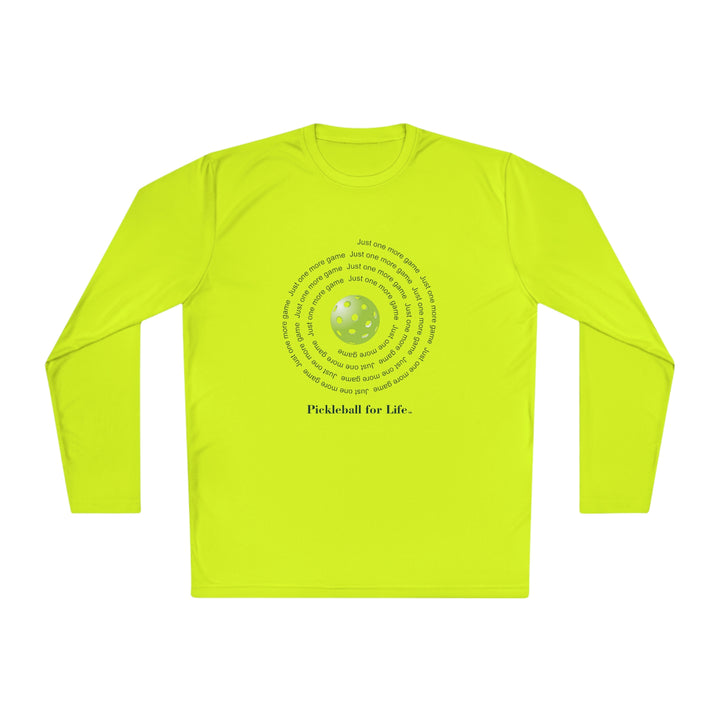 Just One More Game-Spiral Unisex Moisture-Wicking Long Sleeve Tee - Great Pickleball Stuff