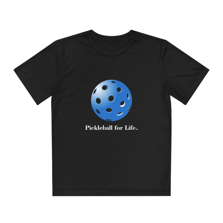 Pickleball for Life-Blue Youth Moisture-Wicking T-Shirt - Great Pickleball Stuff