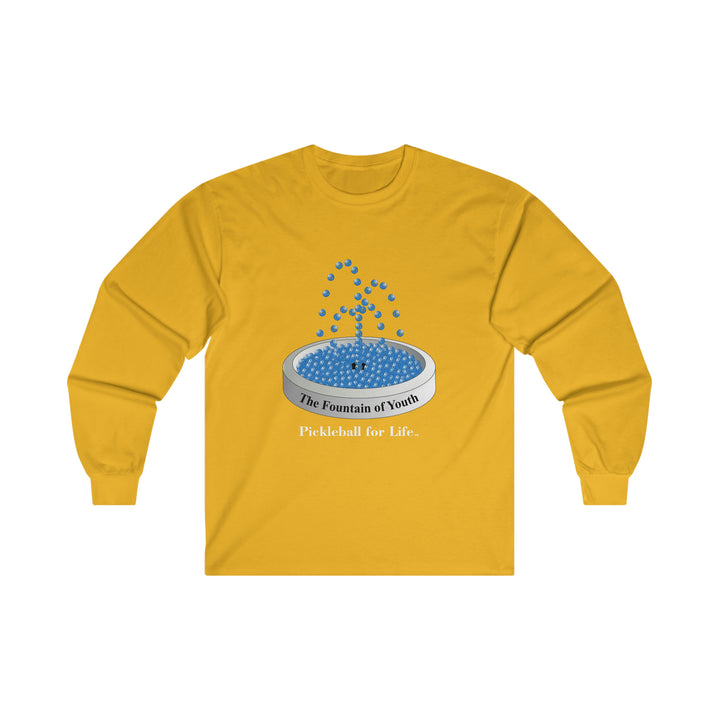 The Pickleball Fountain-Blue Ultra Cotton Long Sleeve Tee - Great Pickleball Stuff