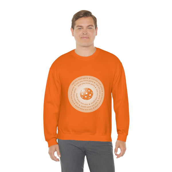 Just One More Game-Orange Unisex Crewneck Sweatshirt - Great Pickleball Stuff