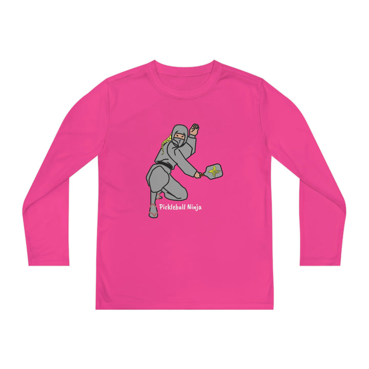 Pickleball Ninja-Female Youth Long Sleeve Moisture-Wicking T-Shirt - Great Pickleball Stuff