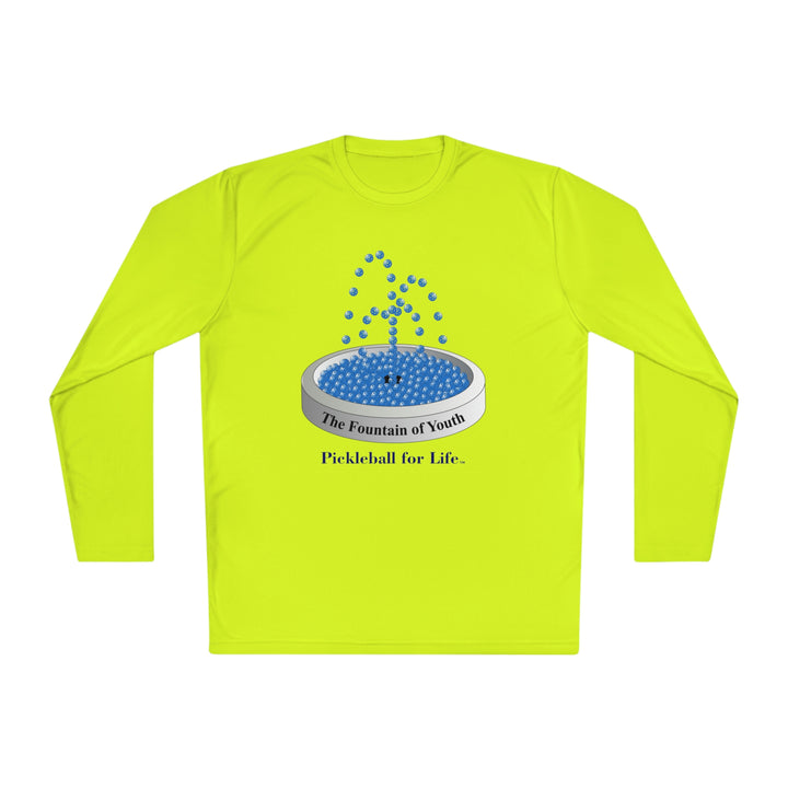 The Pickleball Fountain-Blue Unisex Moisture-Wicking Long Sleeve Tee - Great Pickleball Stuff