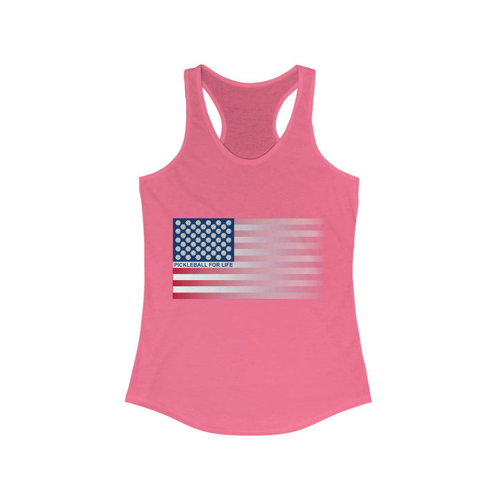 Pickleball for Life Flag (Faded) Women's Racerback Tank - Great Pickleball Stuff