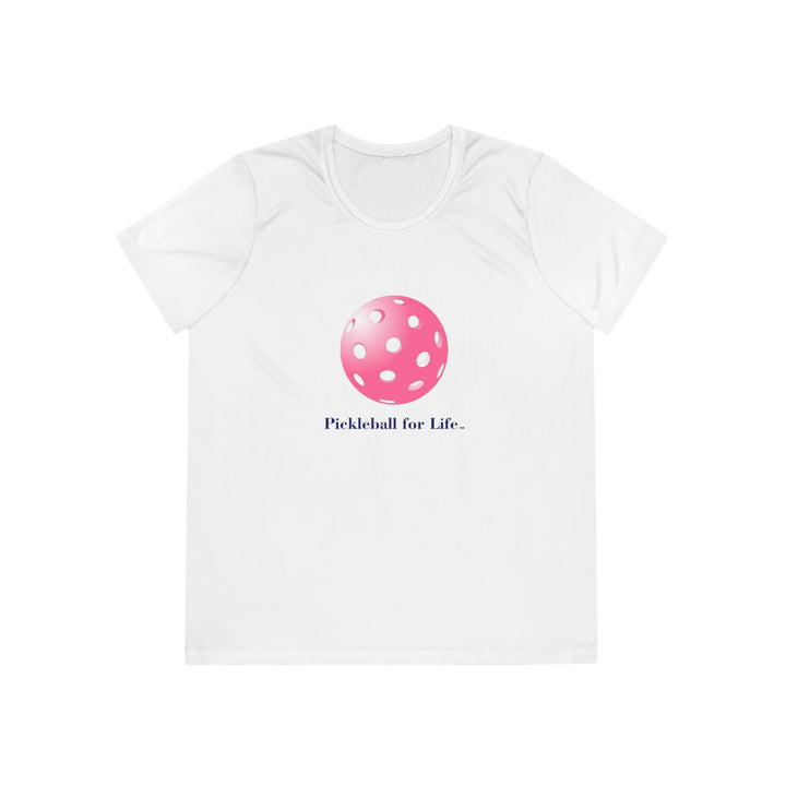 Pickleball for Life-Pink Women's Moisture-Wicking T-Shirt - Great Pickleball Stuff