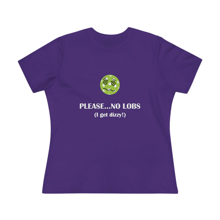 Please No Lobs-I Get Dizzy Women's Relaxed-Fit T-shirt - Great Pickleball Stuff