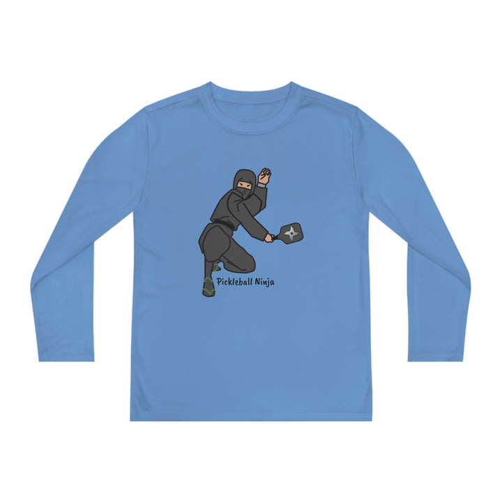 Pickleball Ninja-Male Youth Long Sleeve Moisture-Wicking T-Shirt - Great Pickleball Stuff