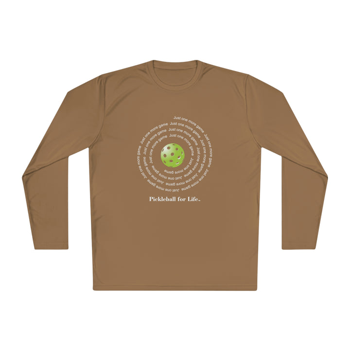 Just One More Game-Spiral Unisex Moisture-Wicking Long Sleeve Tee - Great Pickleball Stuff