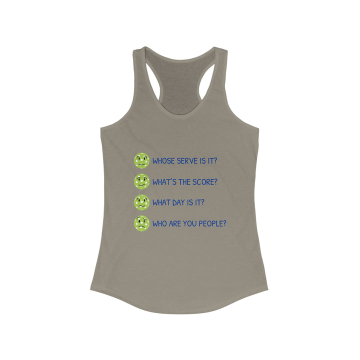 Who Are You People? Women's Racerback Tank - Great Pickleball Stuff