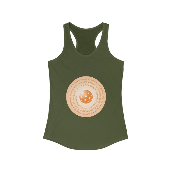 Just One More Game-Orange Women's Racerback Tank - Great Pickleball Stuff