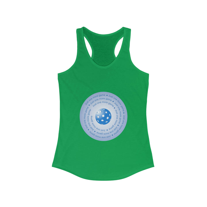 Just One More Game-Blue Women's Racerback Tank - Great Pickleball Stuff