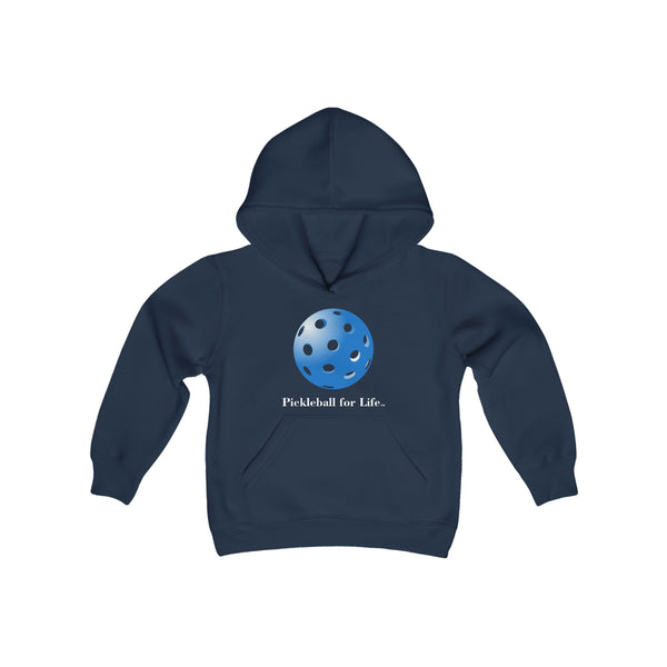 Pickleball for Life-Blue Youth Hoodie - Great Pickleball Stuff