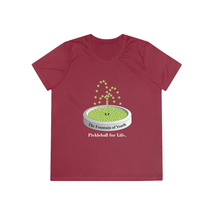 The Pickleball Fountain-Green Women's Moisture-Wicking T-Shirt - Great Pickleball Stuff