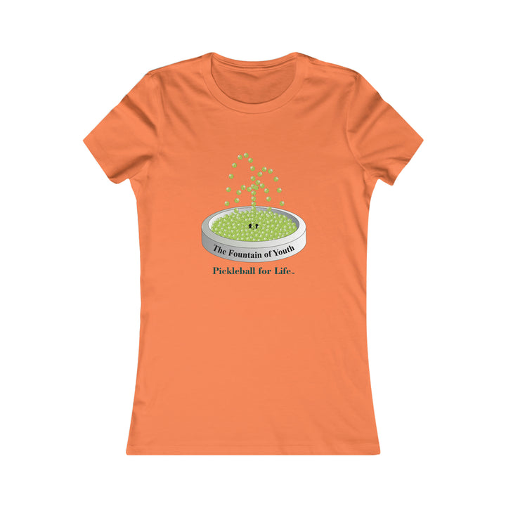 The Pickleball Fountain-Green Women's Slim-Fit Premium Cotton T-Shirt - Great Pickleball Stuff