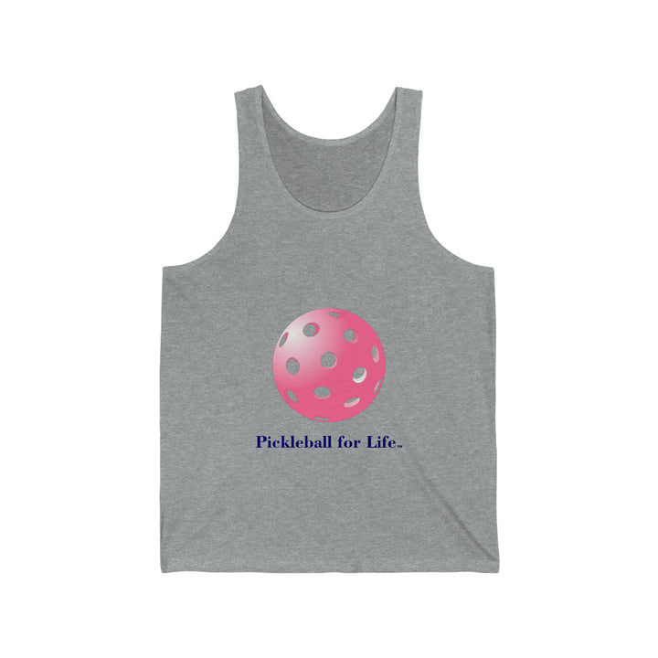 Pickleball for Life-Pink Unisex Cotton Tank - Great Pickleball Stuff