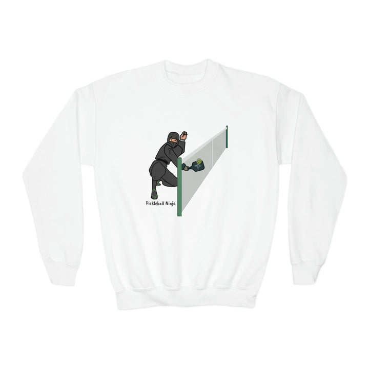 Pickleball Ninja Dinking-Male Youth Crewneck Sweatshirt - Great Pickleball Stuff