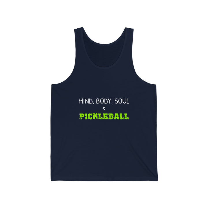 Mind, Body, Soul & Pickleball Unisex Cotton Tank - Great Pickleball Stuff