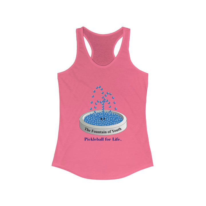 The Pickleball Fountain-Blue Women's Racerback Tank - Great Pickleball Stuff