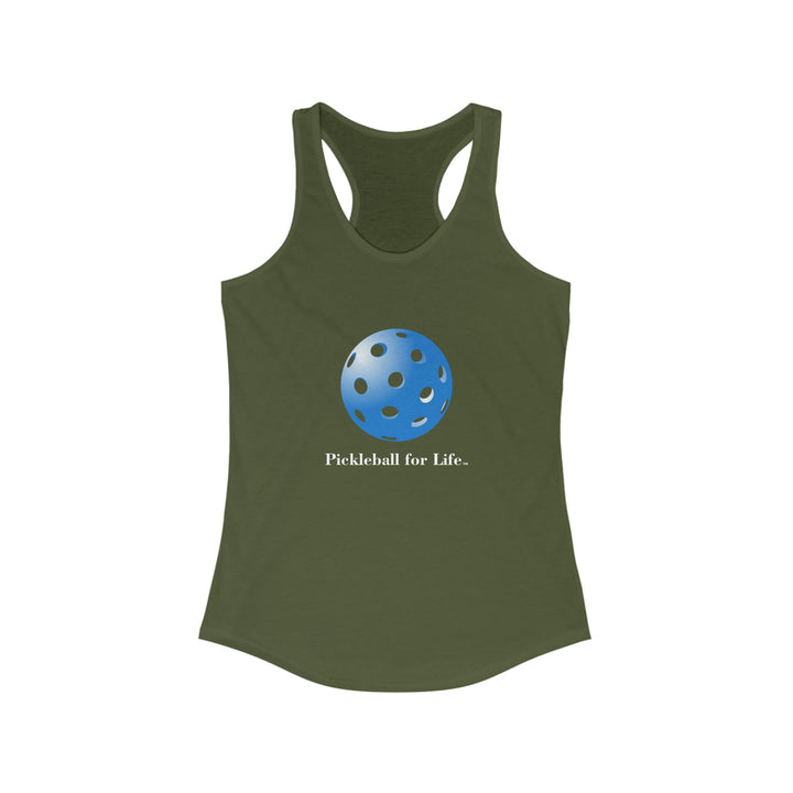 Pickleball for Life-Blue Women's Racerback Tank - Great Pickleball Stuff