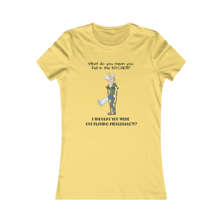 I Thought You Were Out Playing Pickleball? Women's Slim-Fit Premium Cotton T-Shirt - Great Pickleball Stuff