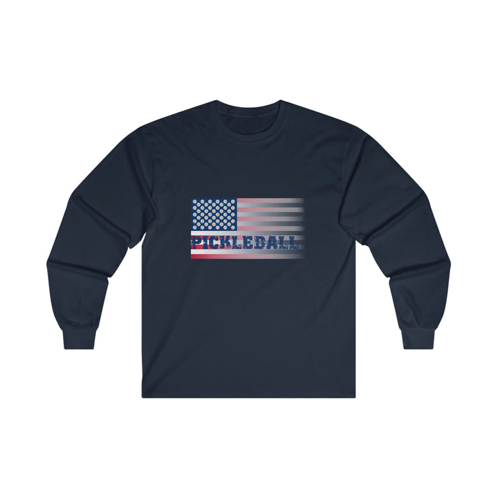 Pickleball Flag (Faded) Ultra Cotton Long Sleeve Tee - Great Pickleball Stuff