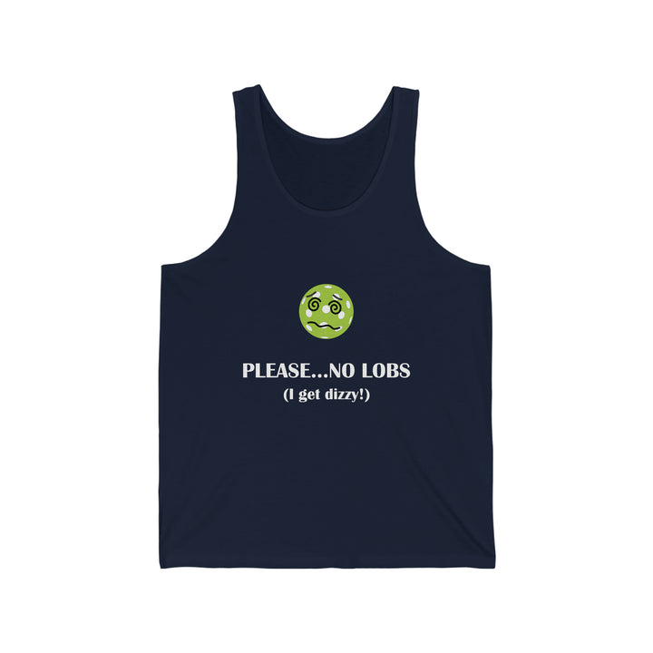 Please No Lobs-I Get Dizzy Unisex Cotton Tank - Great Pickleball Stuff