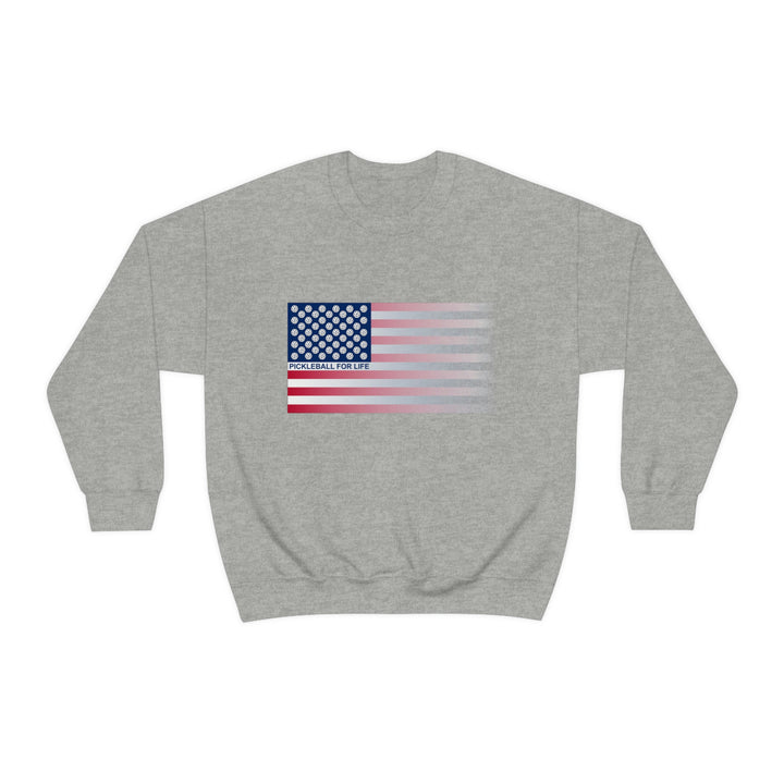 Pickleball for Life Flag (Faded) Unisex Crewneck Sweatshirt-Great Pickleball Stuff