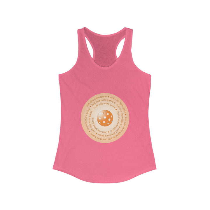 Just One More Game-Orange Women's Racerback Tank - Great Pickleball Stuff