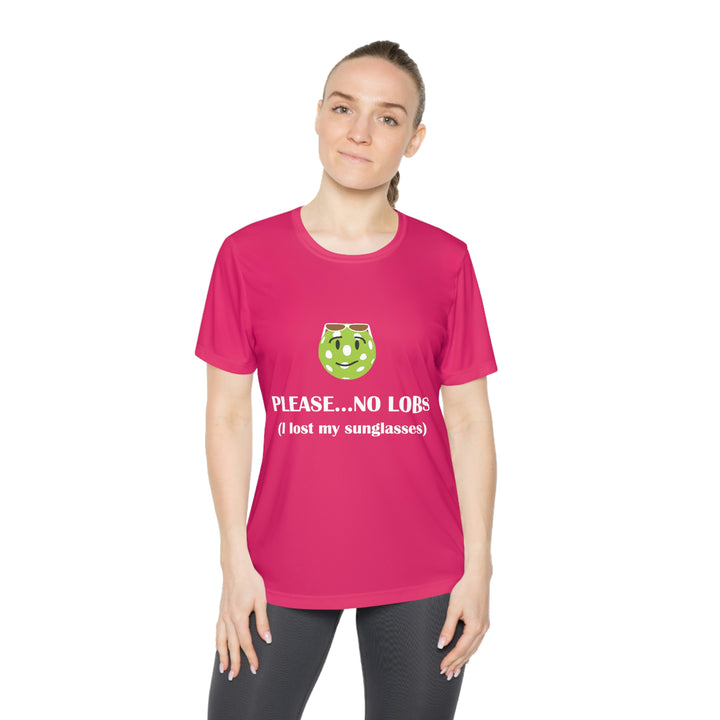 Please No Lobs-I Lost My Sunglasses Women's Moisture-Wicking T-Shirt - Great Pickleball Stuff