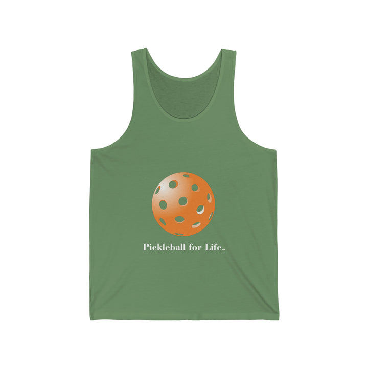 Pickleball for Life-Orange Unisex Cotton Tank - Great Pickleball Stuff