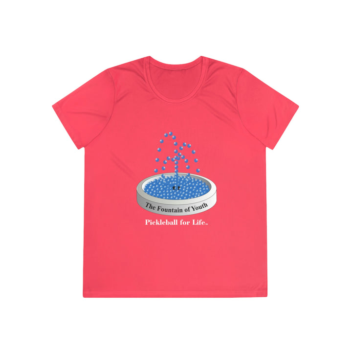 The Pickleball Fountain-Blue Women's Moisture-Wicking T-Shirt - Great Pickleball Stuff