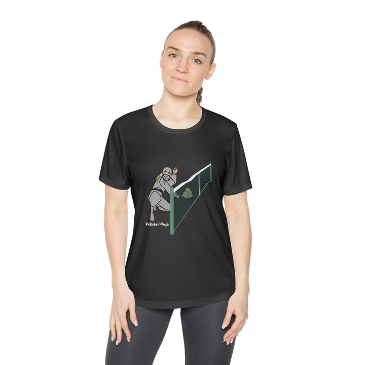 Pickleball Ninja Dinking-Female Women's Moisture-Wicking T-Shirt - Great Pickleball Stuff