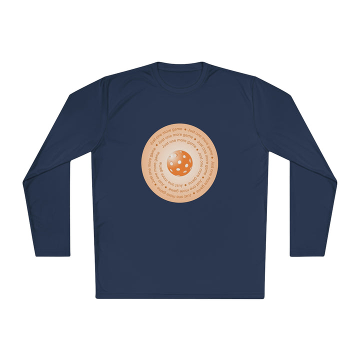 Just One More Game-Orange Unisex Moisture-Wicking Long Sleeve Tee - Great Pickleball Stuff