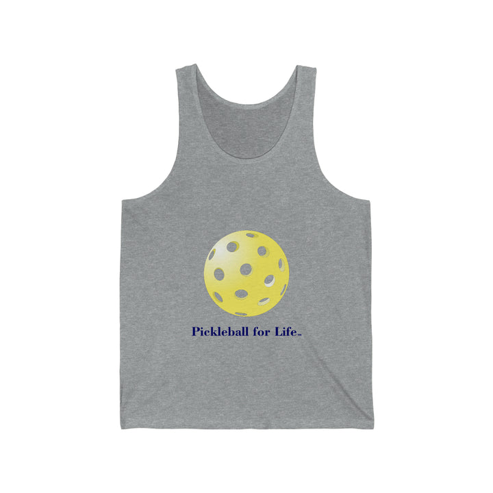 Pickleball for Life-Yellow Unisex Cotton Tank - Great Pickleball Stuff