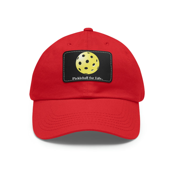 Pickleball for Life-Yellow Pickleball Cap with Leather Patch - Great Pickleball Stuff