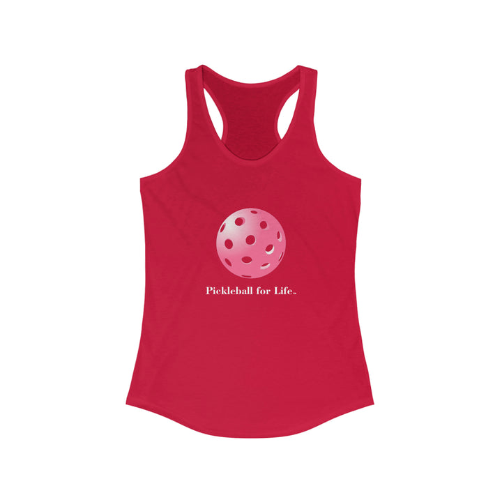 Pickleball for Life-Pink Women's Racerback Tank - Great Pickleball Stuff