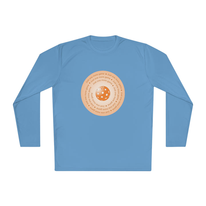 Just One More Game-Orange Unisex Moisture-Wicking Long Sleeve Tee - Great Pickleball Stuff