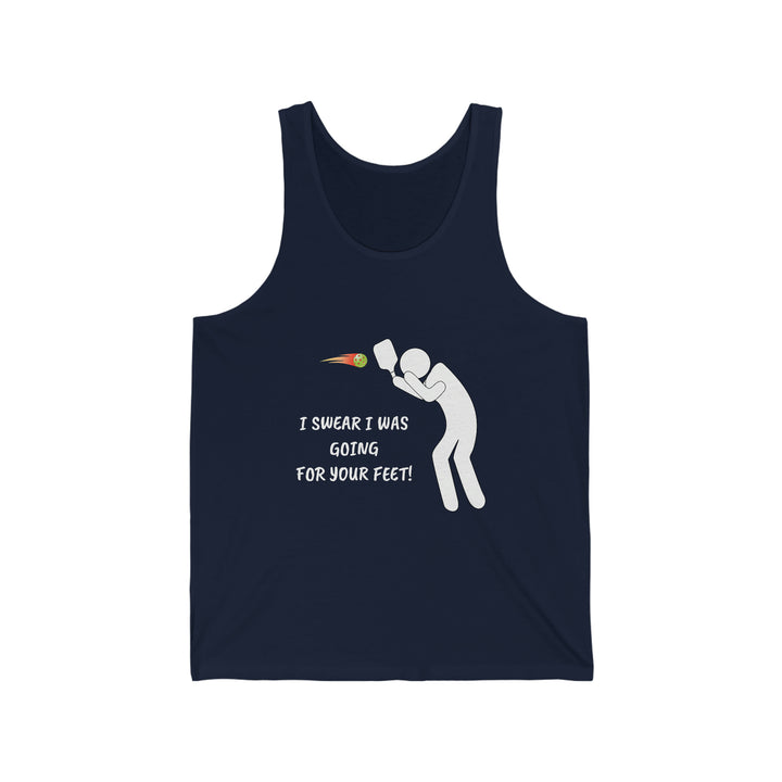 I Swear I Was Going For Your Feet! Unisex Cotton Tank - Great Pickleball Stuff