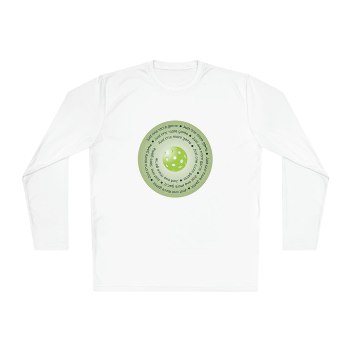 Just One More Game-Green Unisex Moisture-Wicking Long Sleeve Tee - Great Pickleball Stuff