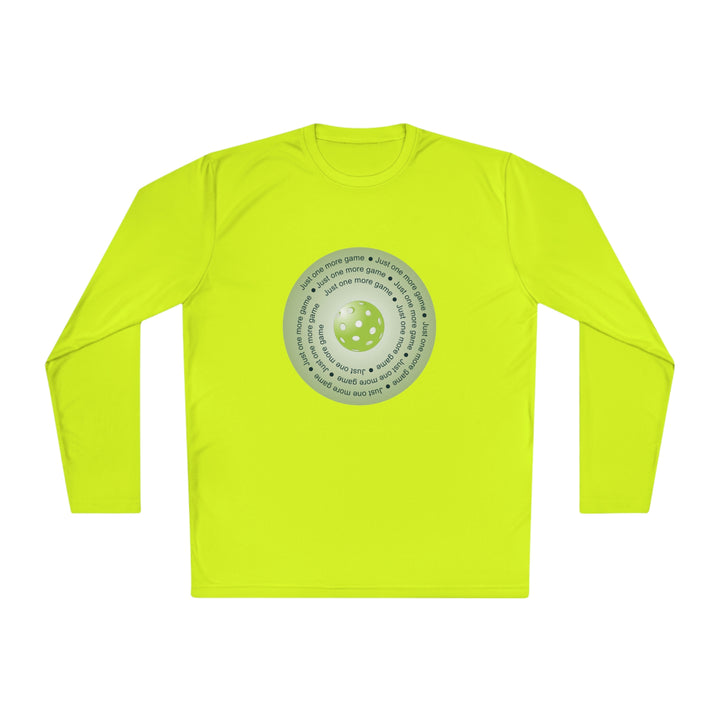 Just One More Game-Green Unisex Moisture-Wicking Long Sleeve Tee - Great Pickleball Stuff