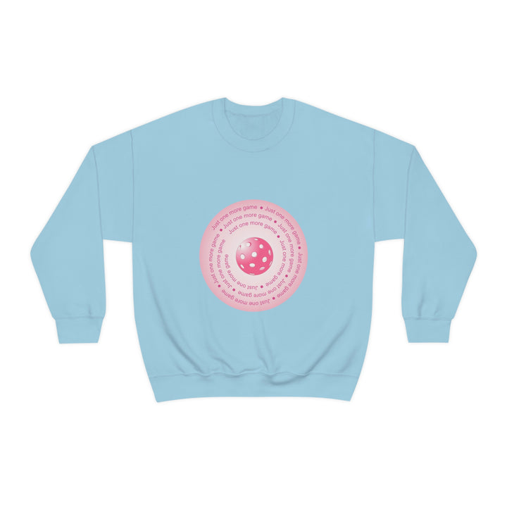 Just One More Game-Pink Unisex Crewneck Sweatshirt - Great Pickleball Stuff