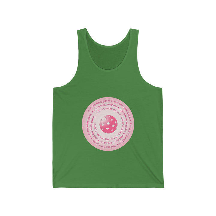 Just One More Game-Pink Unisex Cotton Tank - Great Pickleball Stuff