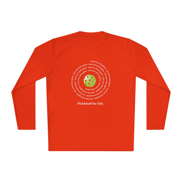 Just One More Game-Spiral Unisex Moisture-Wicking Long Sleeve Tee - Great Pickleball Stuff