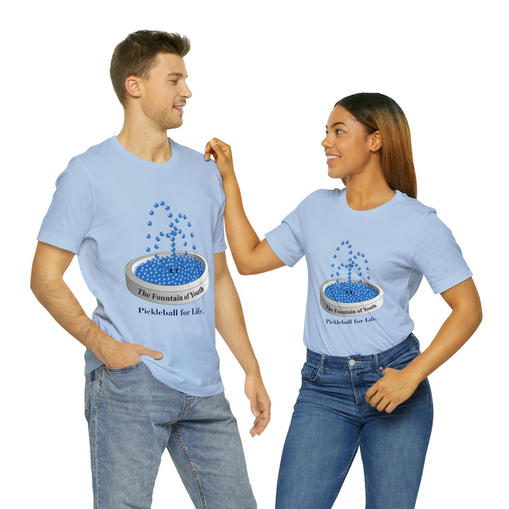 The Pickleball Fountain-Blue Unisex T-Shirt - Great Pickleball Stuff